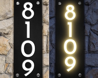 Solar Lighted House Numbers: Modern LED Address Sign
