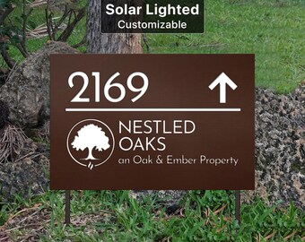 Custom Airbnb Sign with Stake, Personalized Vacation Rental Yard Sign, Outdoor Welcome Lawn Marker for VRBO Guest House, Address Plaque
