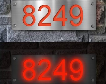 Lighted Horizontal House Numbers Solar House Numbers Lighted