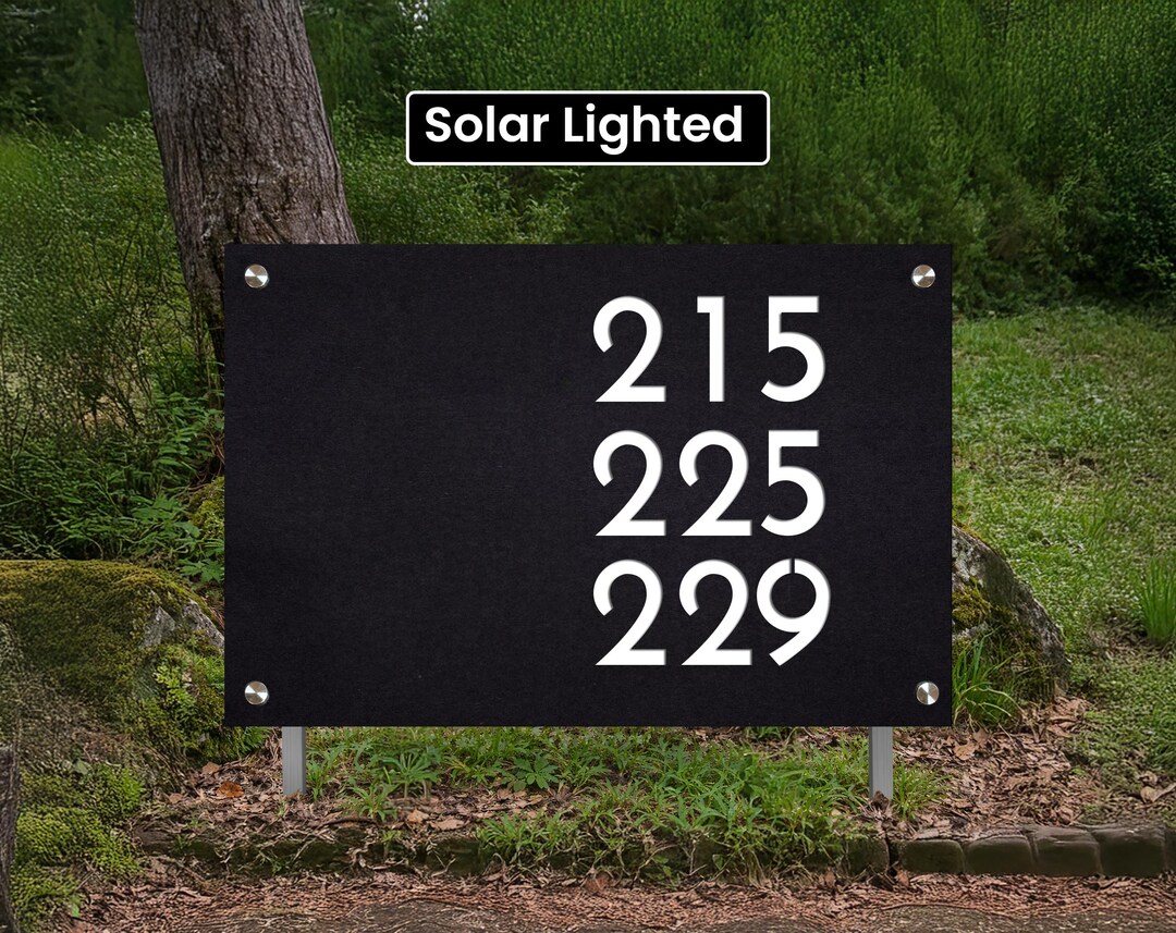 Multi Address Sign Multi-property Address Sign | Shared Driveway Marker - Solar Lighted ...