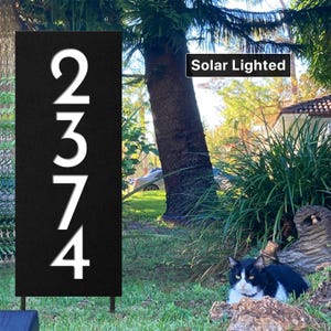 Solar Lighted Driveway Address Marker -15x32 House Numbers, Yard, Lawn Sign on Stakes, Air BNB Sign, Large Address Sign, Address Post image 10
