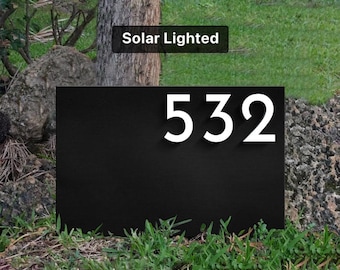 Lighted House Numbers Sign: Address Marker with Stakes