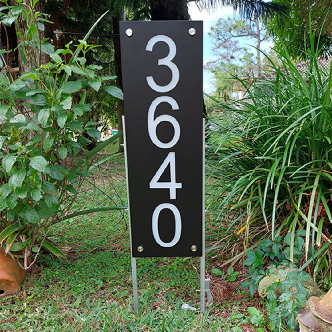 Solar Lighted Yard Sign on Stakes, Address Plaque, Address Sign, House