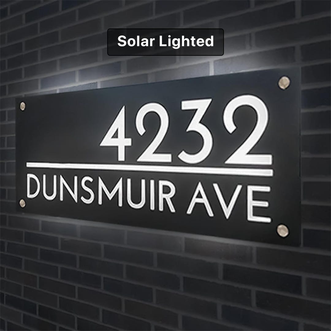 Solar Address Signs For Yard ZXH Personalized Solar House