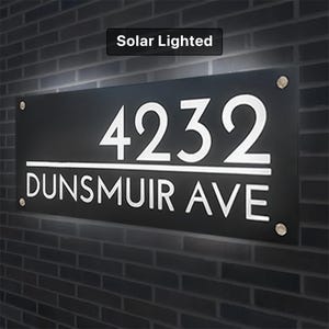 Solar Lighted Address Numbers, Lighted House Numbers,  Address Numbers, Led Address Sign, Solar Address Numbers, Solar Home Address Numbers