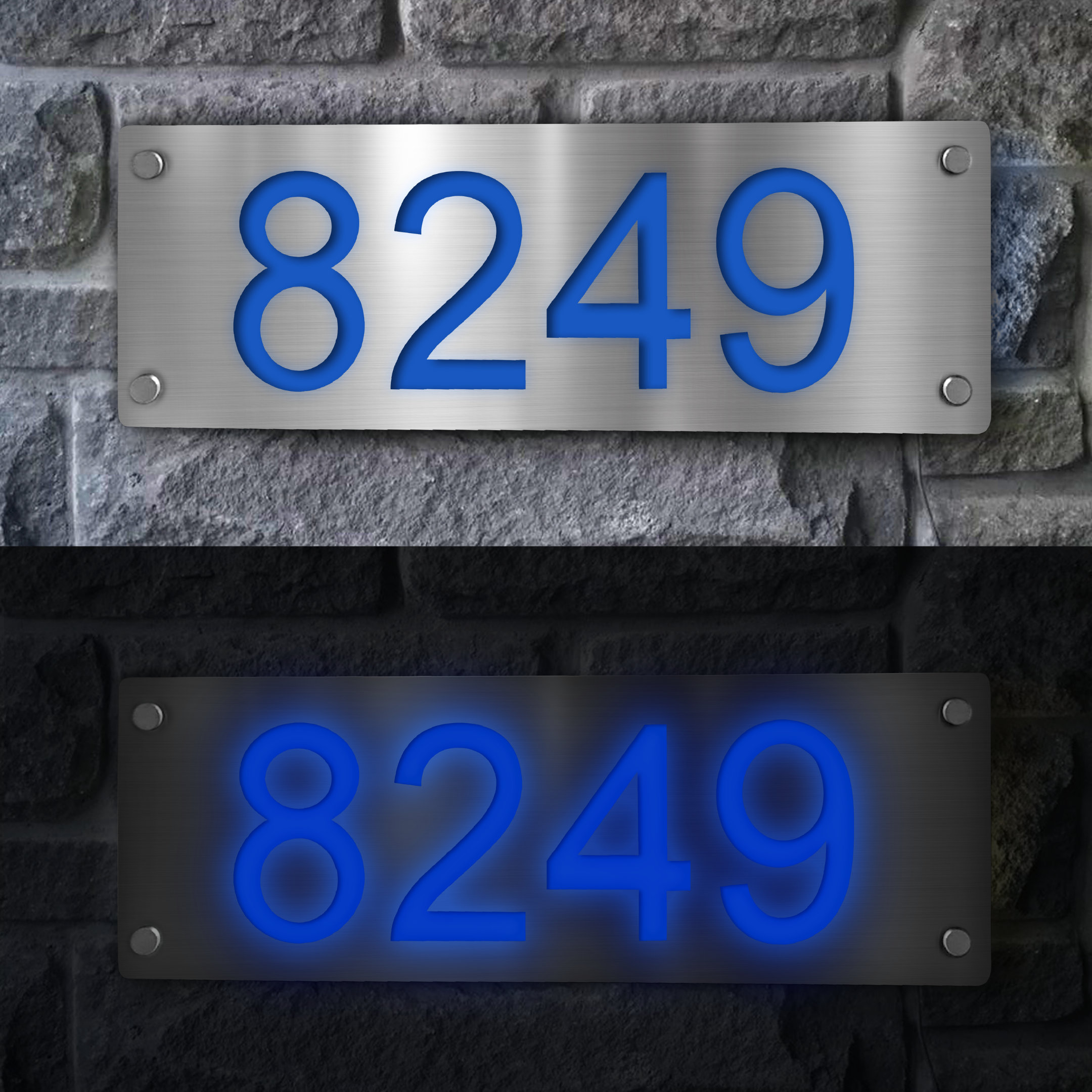 Solar House Numbers Sign for Yard Address Plaque Lighted Etsy