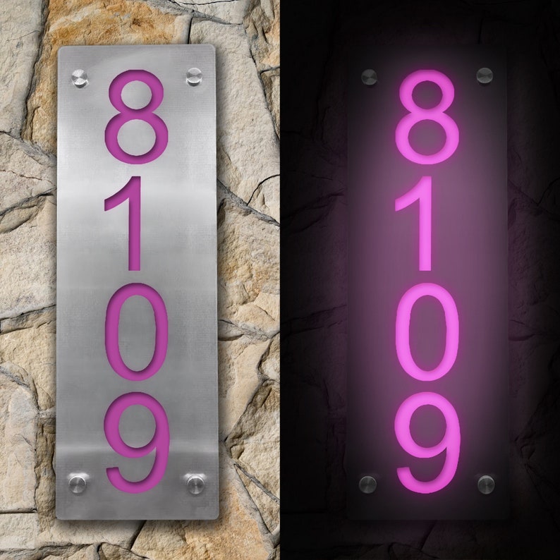 Led House Address Sign Lighted Home Address Numbers Backlit Etsy
