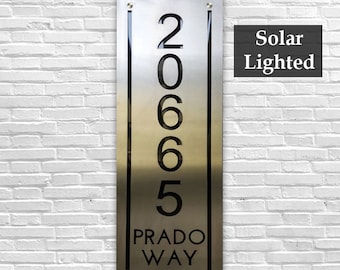 Solar Lighted House Number , Solar Address Sign, Vertical  House Numbers, Lighted House Numbers, House Numbers, House Numbers Solar