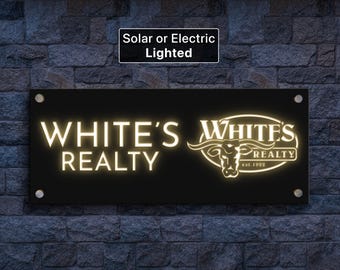 Business Logo Sign: Laser Cut Lighted Outdoor Signage