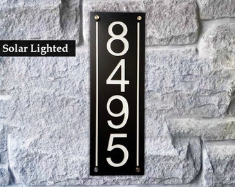 Lighted House Number Sign, Home Address Sign, Address Plaque, Porch Address Sign, Lighted Address Numbers, Vertical House Number Plaque