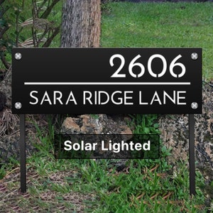 Solar Yard Address Sign , Lawn Address Sign With Stakes, Air BNB ...