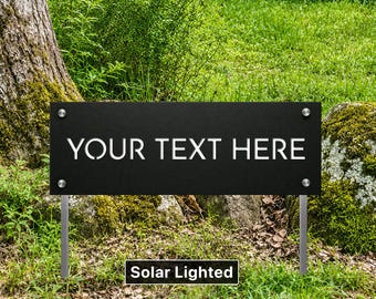 Customizable Solar Lighted Yard Sign: Modern Outdoor Property Signage - Air Bnb Marker