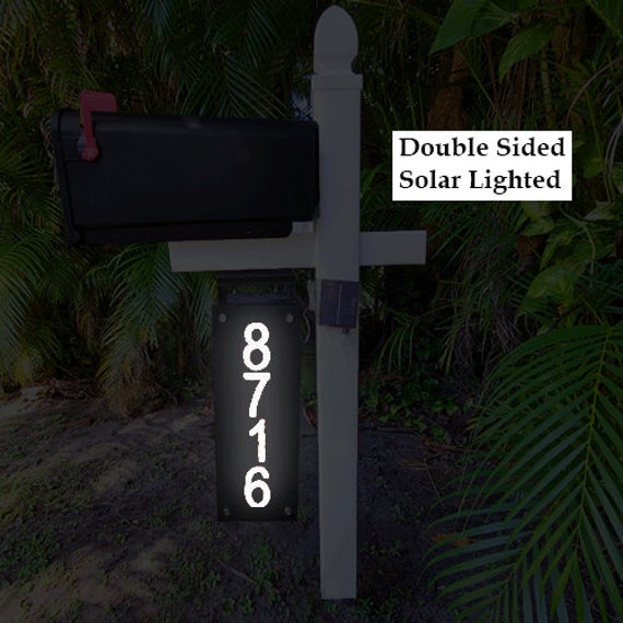 Mailbox Numbers Sign Modern Mailbox LED Sign Double Sided