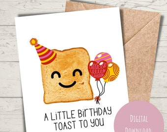 Toast Birthday Card - Etsy New Zealand Toast Birthday Card - Etsy New Zealand