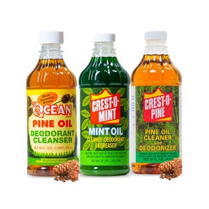 Ocean Pine Oil / Crest O Mint / Crest O pine oil .concentrate cleaner deodorant degreaser real pine 3 Bottles!