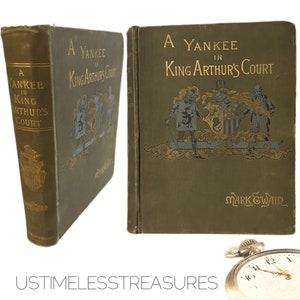 1889 Mark Twain First Edition A Yankee in King Arthur’s Court Antique Time Travel Magic & Science Fiction Book