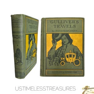 1900 Gulliver’s Travels by Jonathan Swift Classic Antique Book