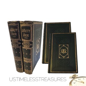 1893 Vanity Fair: A Novel Without a Hero by William Makepeace Thackeray Complete Set Antique Books