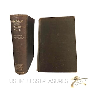 1883 Biblical commentary on the Psalms of the Old Testament Antique Religious Book