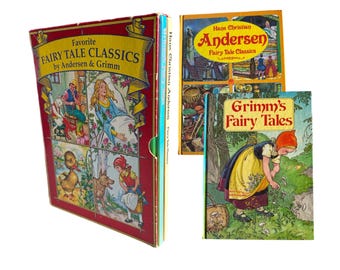 1985 Grimm’s Fairy Tales and 1987 Hans Christian Andersen Set With Slipcase Vintage Children’s Books