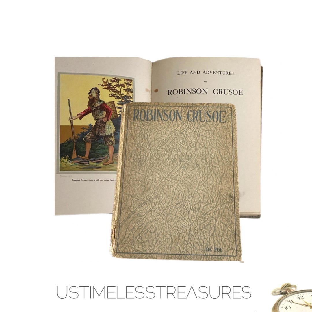 1920s Robinson Crusoe by Daniel Defoe Antique Book - Etsy