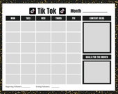 Social Media Planner Printable Download| Social Media Planner TIK TOK| Social Media Strategy| Tik Tok Manager| Tik Tok Viral Content