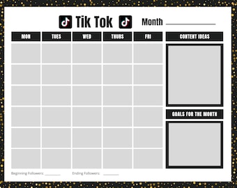 Social Media Planner Printable Download| Social Media Planner TIK TOK| Social Media Strategy| Tik Tok Manager| Tik Tok Viral Content