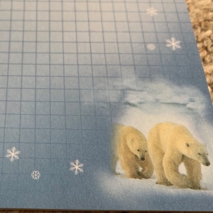 Carta da lettere "ORSO POLARE" 20 fogli. Fogli per appunti natalizi. Cancelleria decorata. Carta da lettere per corrispondenza, carta da lettere da collezione.