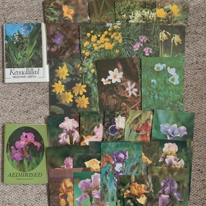 CARTOLINE DI FIORI - 2 x 16 cartoline vintage floreali/fiori dell'epoca sovietica - Collezione di cartoline dell'URSS Progetti artistici Scrapbooking Journaling