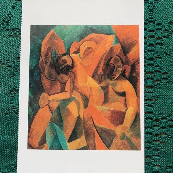 Pablo PICASSO kunstbriefkaart - Drie vrouwen - Origineel is geschilderd 1908-1909 - Picasso-ansichtkaart - verzamelkaart