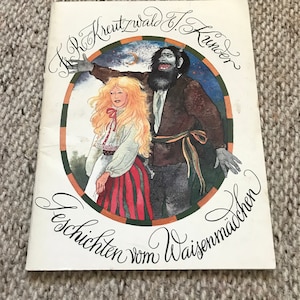 Livre estonien vintage pour enfants en allemand « Histoires d'une orpheline ». Livre rétro soviétique. Imprimé en 1989. Belles illustrations.