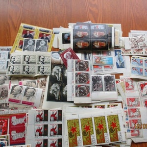 UNUSED_SOVIET_STAMPS. Random vintage clean USSR stamps from 1970s-1980s. Blocks, individuals. New MNH condition.