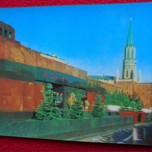 Vintage 3D Lentikular Postkarte - Der Rote Platz in Moskau - UDSSR Stereo Ansicht Karte aus den 1980er Jahren - Sammler Postkarte - Rote Kunst Postkarte
