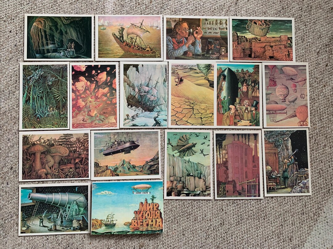1980's FAIRY_TALE Postcard Set "puss in Boots" - Set of 16 Vintage ...