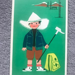 Occupations en Union soviétique - Géologue - Carte postale vintage - Carte postale d'art soviétique - Artiste Elsa Rapoport - Imprimé en URSS en 1973