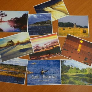 Set of 10 TRAVEL ESTONIA postcards - Amazing views of Estonian places, four seasons etc - Unused collectible view cards or postcrossing.