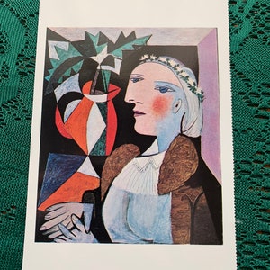 Postal de arte Pablo PICASSO - Retrato de Marie-Thérèse Walter - Original está pintado en 1937 - postal - tarjeta coleccionable