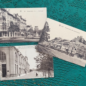BÉLGICA Cartões postais antigos do início dos anos 1900 Cartões postais antigos em preto e branco Bruxelas Schaerbeek ver cartões Impressão antiga Cartões postais colecionáveis