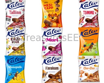 4 packs Estonian KALEV candy bags / Gift Idea / Made in Estonia / Estonian Sweets / Estonian Candy / Candy Box / Sweet Box / Chocolate