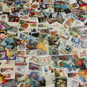 Lot de 50 cartes postales variées, non utilisées, vides, non écrites pour la rédaction de lettres, la collecte ou la distribution. vintage, moderne, art, etc.