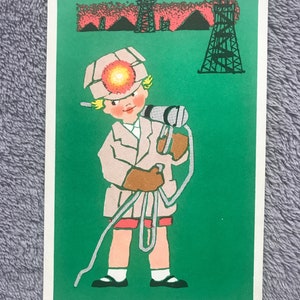 Occupations en Union soviétique - Mineur - Carte postale vintage - Carte postale d'art soviétique - Artiste Elsa Rapoport - Imprimé en URSS en 1973