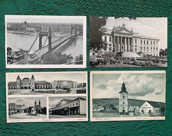 UNGARN Antike Postkarten aus dem frühen 20. Jahrhundert. Alte Schwarz-Weiß-Postkarten, Budapest, Aggtelek-Ansichtskarten, Altdruck-Sammelpostkarten