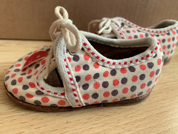Original vintage Soviet children's textile shoes … - image 3