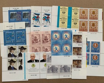 Timbres estoniens blocs inutilisés . Collection de 45 timbres-poste vintage de 1992 à 1999. Timbres estoniens de la MNH. Idée cadeau !