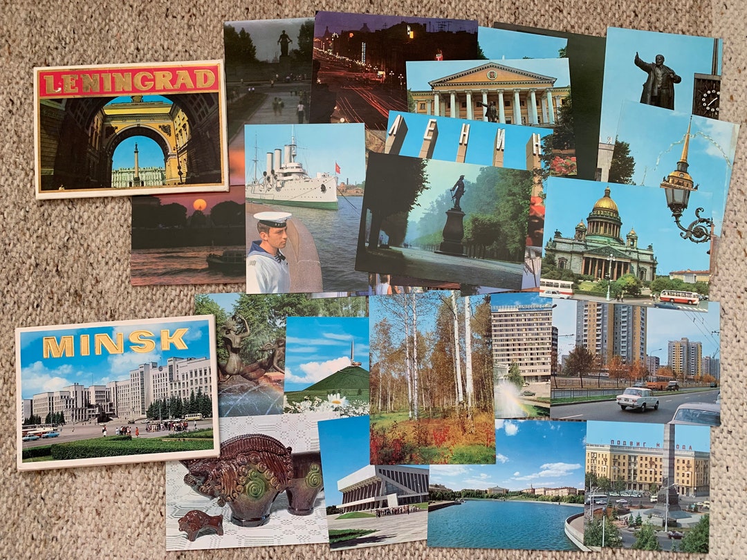 LENINGRAD and MINSK Postcard Sets - Unused Cards in Cover - Collectible ...