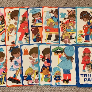Lot de 12 cartes postales vintage des années 70 - Activités de la fête de la Trinité - Fabriqué en Estonie soviétique - artiste M.Fuks - Enfants - Cartes postales à collectionner