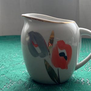 Vintage porcelain creamer (milk jug) - Ukraine Baranovsky Porcelain Factory - 1970s Home decor collectible tableware