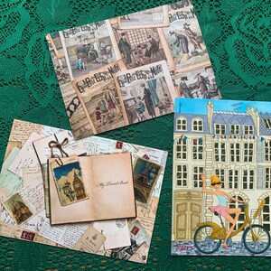 TRAVEL art postcards - 3 Collectible view cards or post crossing - Lovely Colorful prints - travel book - Travel journal