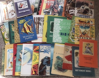 Libros infantiles rusos de la era soviética (1950-1991). Preciosos libros ilustrados retro. Libros infantiles básicos en ruso. Hechos en la URSS. Caja sorpresa.