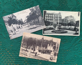 SPAIN Antique postcards from early 1900s Black and white old postcard Bilbao, Melilla, Torrevieja view card Old print Collectible postcards